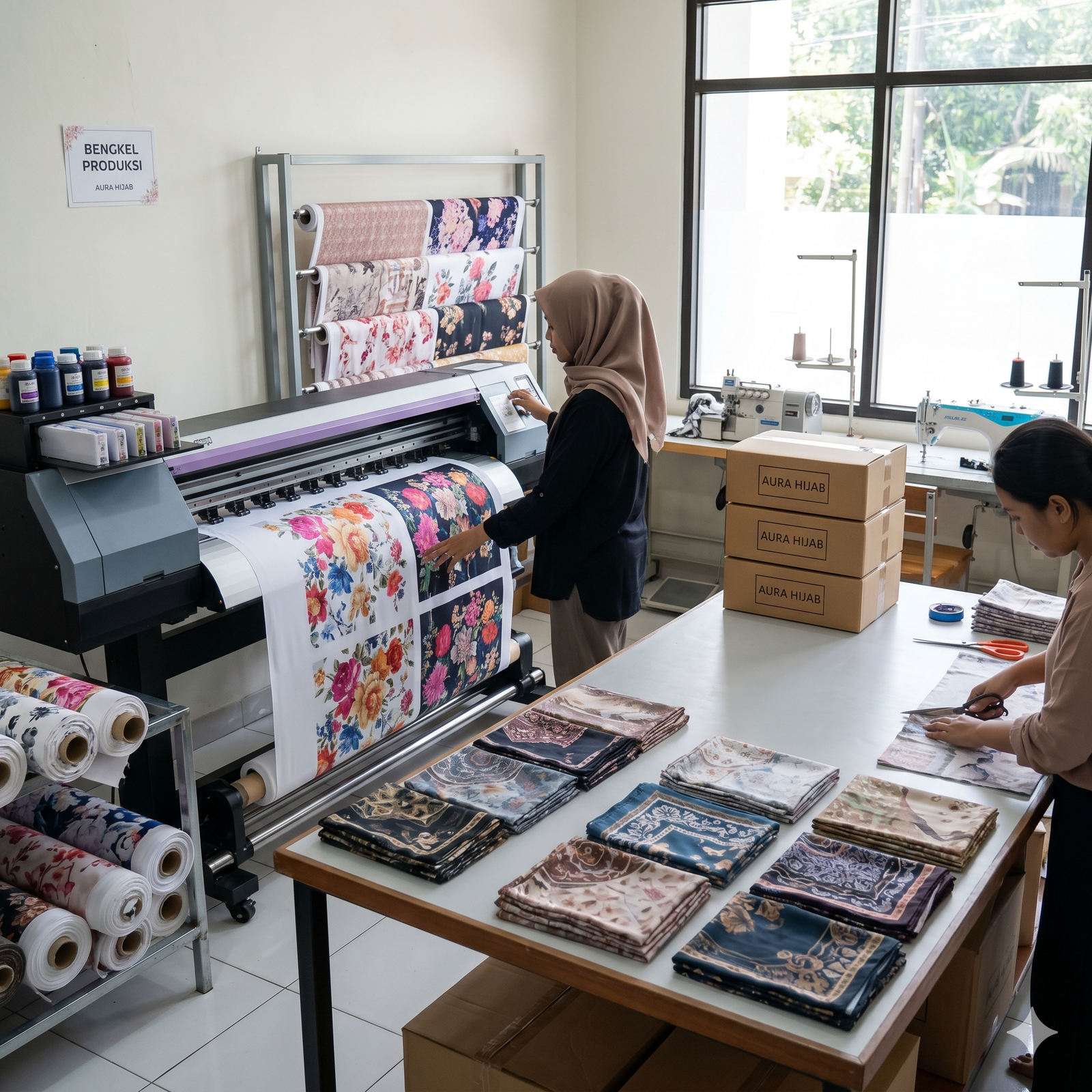 Bongkar Dapur Bisnis Hijab Print: Untung Jutaan Modal Mesin Sublim?