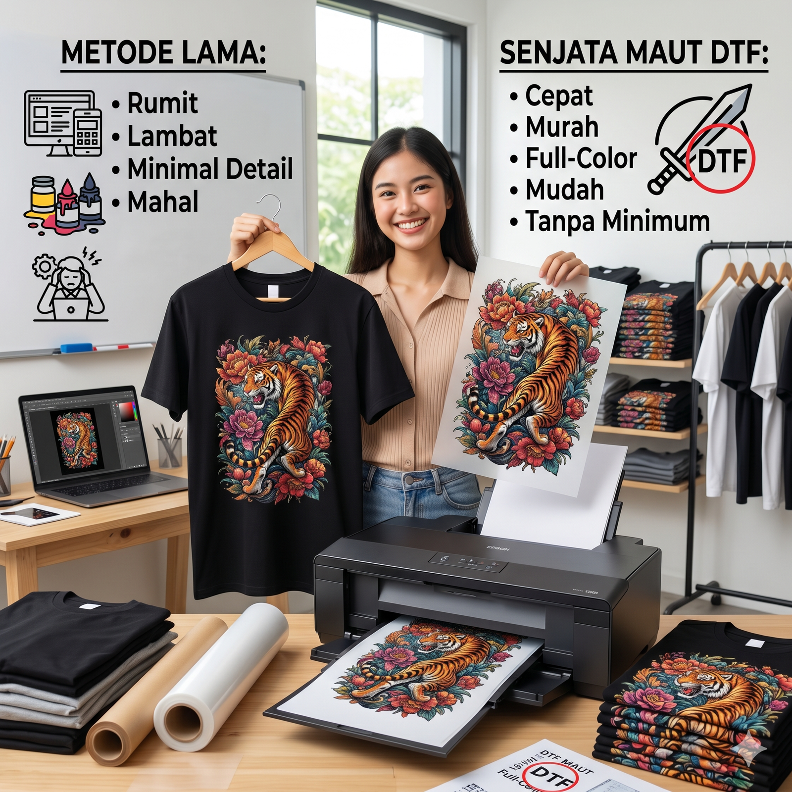 Mengapa Sablon DTF Jadi “Senjata Maut” Buat Pengusaha Fashion Pemula
