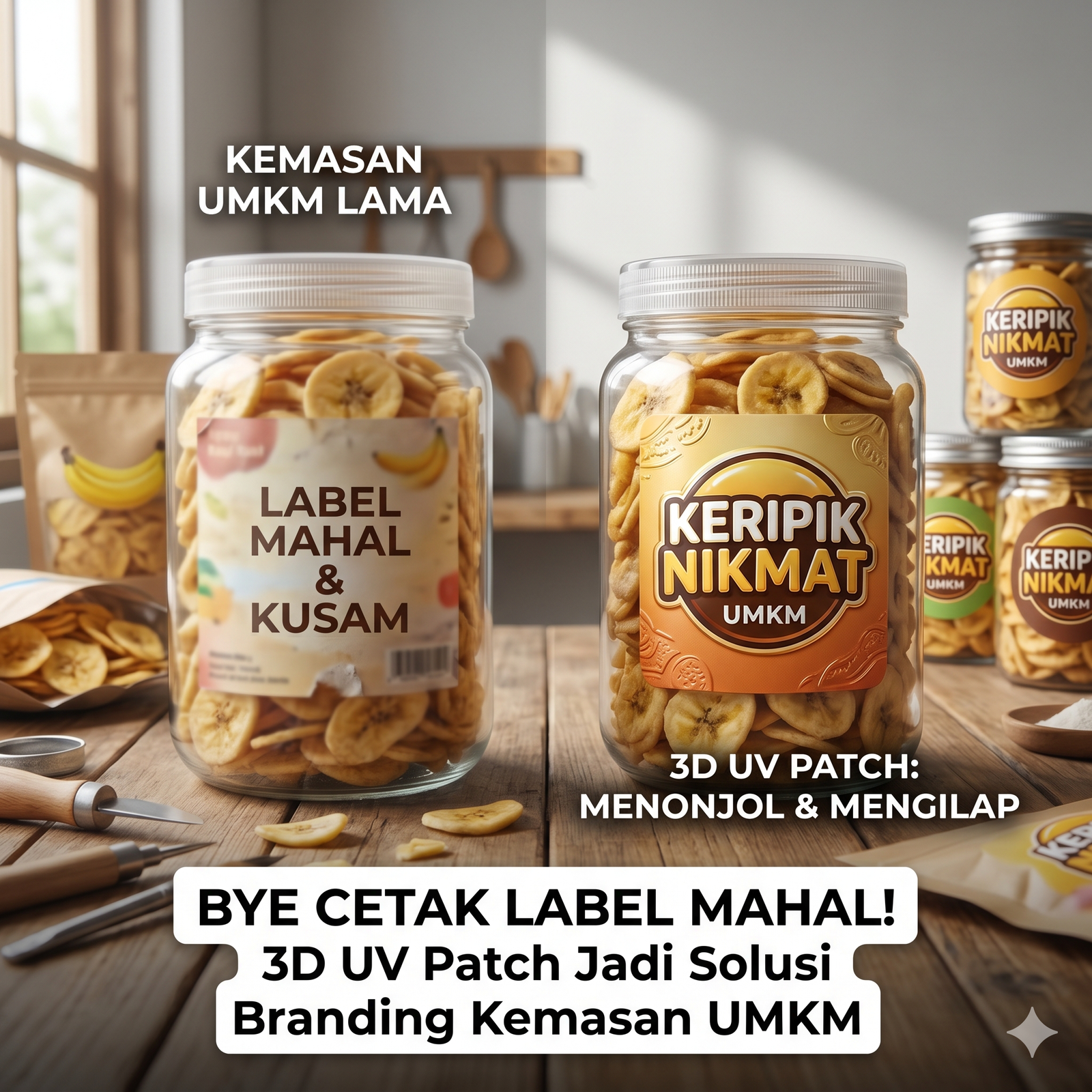 Bye Cetak Label Mahal! 3D UV Patch Jadi Solusi Branding Kemasan UMKM