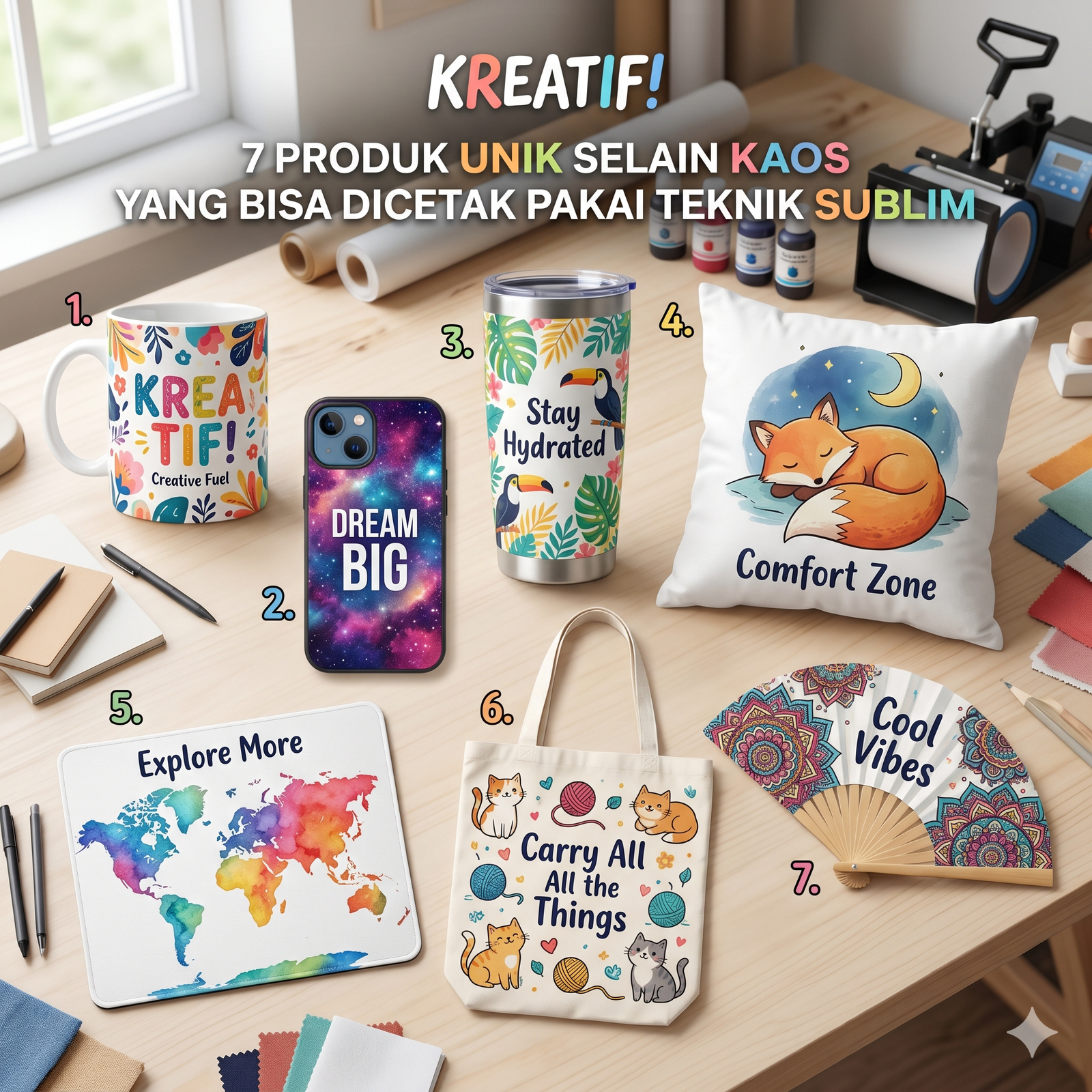 Kreatif! 7 Produk Unik Selain Kaos yang Bisa Dicetak Pakai Teknik Sublim