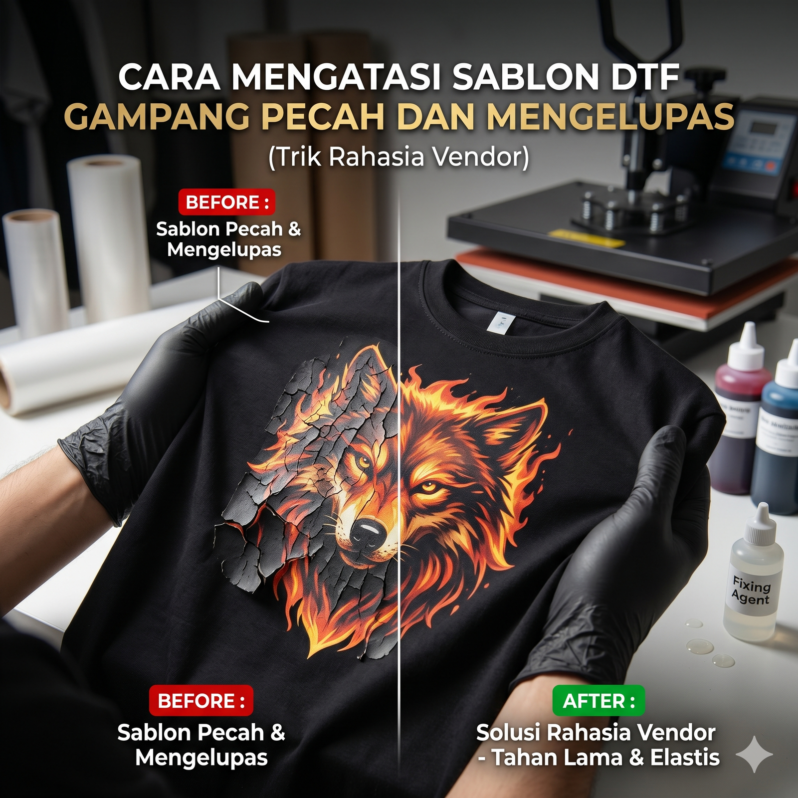 Cara Mengatasi Sablon DTF Gampang Pecah dan Mengelupas (Trik Rahasia Vendor)
